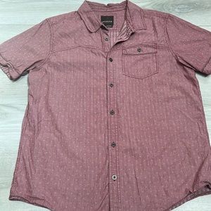 prAna | Short Sleeve Patras Button Down Shirt | Large | Red